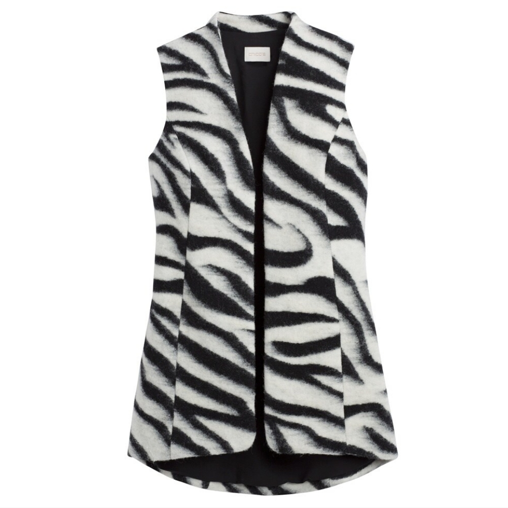 CHICO'S Bicolor Size 3 Wool Vest
